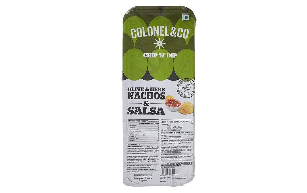 Colonel & Co Olive & Herb Nachos & Salsa   Box  75 grams